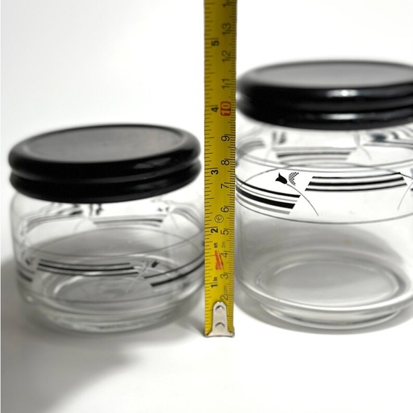 Vintage Canister Set, Tulips, Black And White, Glass Jars - Picture 8 of 8